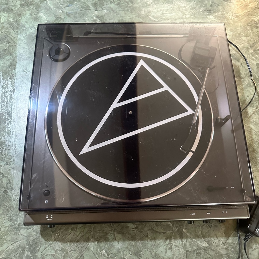 Audio Technica Turntable with Black and White Accents